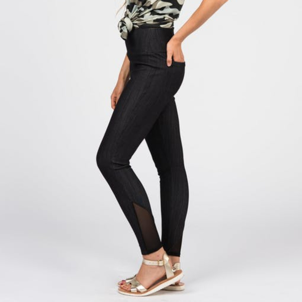 Black Mesh Jeggings by Agnes and Dora